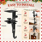 6Pcs Christmas Fireplace Stocking and Garland Hanger Fits 0.87-4.1" Mantle - Image 3