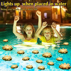 Hortsun 18 Pcs 3.94/5.91 in Floating Lotus Lights with Battery, White - Image 5