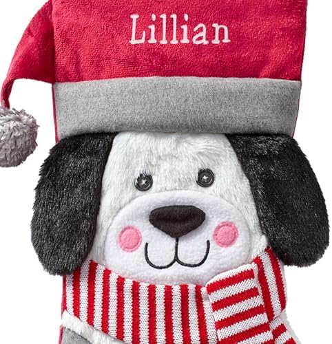 Let's Make Memories Personalized Christmas Stocking - Stockings for Family - Embroidered Name - Custom Christmas Decor - 8”x19” - Plush Friends - Dog - Image 2