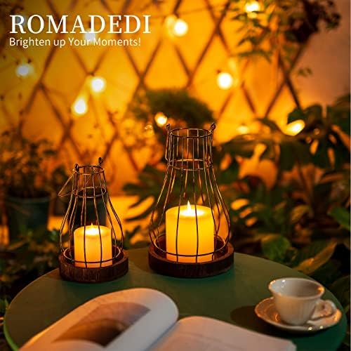 Romadedi Lantern Rustic Farmhouse Decor, Set of 2 - Image 3
