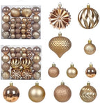 Christmas Tree Balls Ornaments Set, 48 Pcs Shatterproof Plastic Decorative Baubles Shiny Hanging Ball Ornaments for Xmas Tree Holiday Party Wedding Decoration, Champagne Gold by Unknown