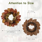 Briful 20 Inch Fall Magnolia Wreath for Front Door - Image 2