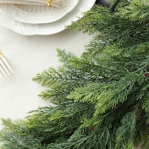 MIZII Christmas Garlands 6FT Thick Artificial Pine Garland Real Touch Green Faux Pines Vine Greenery Garland Christmas Decorations for Xmas Fireplace Mantle Home Decor Indoor Outdoor (Pine 6FT) - Image 6