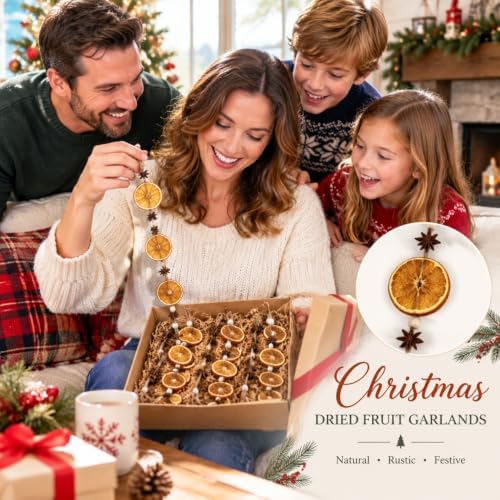 12 Pcs 3ft Dried Orange Slice Christmas Tree Garland Star Anise - Image 4