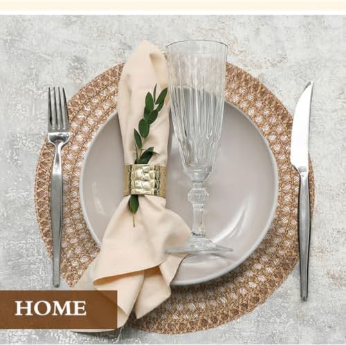 12 Inch Round Burlap Woven Placemat Set of 24 Boho Jute Charger - Image 3