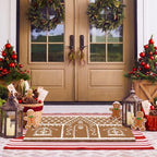 Moucuny 2 Pcs Christmas Doormat Outdoor, Gingerbread House, Non Slip - Image 5