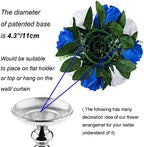 BLOSMON Royal Blue Artificial Flowers: 6 Pcs Fake Roses Flower Ball Centerpieces for Wedding Dinning Table - Faux Silk Kissing Bouquet Floral Arrangement for Home Party Event Decor - Image 5