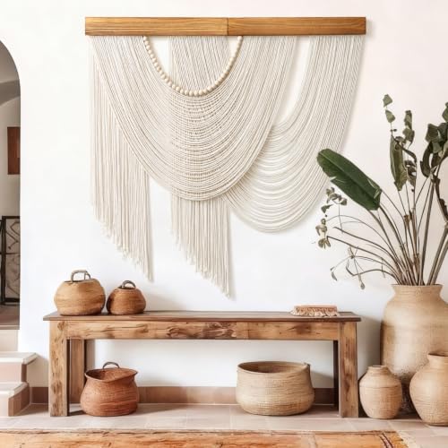 MEIVINES Large Macrame Wall Hanging Boho Tapestry Macrame Wall Art Decor - Image 4