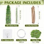APUDWN Jungle Theme Decoration Set, 68.9 Ft Artificial Hanging Willow Vines - Image 2