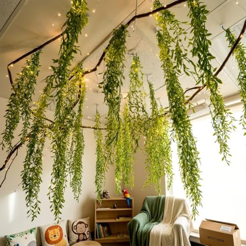 68.9ft Artificial Hanging Willow Vine Greenery Jungle Party Wall DIY Decor by Oitnlaughter