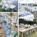 12 Pack Dusty Blue Cheesecloth Table Runners 35x120 Inch, Semi Sheer Boho Gauze Cheese Cloth Fabric Table Runners for Wedding Party Baby Shower Home Decorations - Image 5