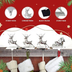 Set of 4 Santa Sleigh Christmas Stocking Holders, Christmas Decorations - Image 5