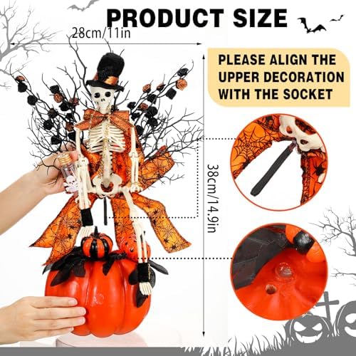 Daifunli Halloween Table Centerpieces Decorations, Skull Pumpkin - Image 2