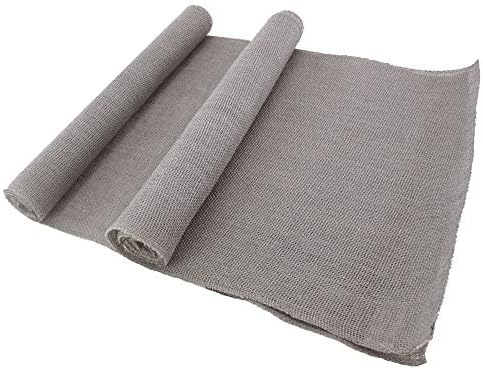 BambooMN Gray 15" x 88" Vintage Burlap Table Runner for Rustic Wedding Bridal Shower Bachelorette Graduation Party Table Decor Decorations, 30 Pieces by BambooMN