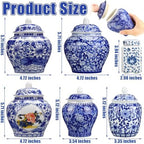 6 Pcs Small Blue and White Vases Chinoiserie Porcelain Vase, Stylish - Image 2