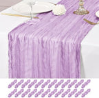 24 Pack Lavender Table Runner 10Ft Cheesecloth Table Runner Rustic Gauze Table Runners Romantic Long Sheer Fabric Cheese Cloth Table Runners for Wedding Party Bridal Baby Shower by Lumaycens