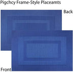 PIGCHCY Placemats Set of 12 Washable Durable Place Mats Vinyl Heat Resistant Non-Slip Table Mats Indoor Outdoor (Navy Blue) - Image 3