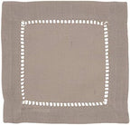 SARO LIFESTYLE Classic Hemstitch Cocktail Napkins (Set of 12) - Elegant Cloth Cocktail Napkins with Textured Fabric and Hemstitched Border for Entertaining and Table Settings, 6"x6", Taupe by SaroLifestyle