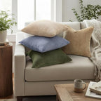Mecatny Corduroy Fall Decorative Throw Pillow Covers 20x20 Set of 2 Khaki - Image 2
