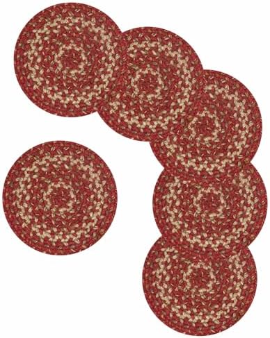 Homespice Apple Pie Braided Trivets for Country Decor, Round 8" Set of 6 - Image 2