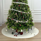 72-Inch Cable Sweater Knit Christmas Tree Skirt with Wooden Toggles, Cream - Image 5