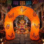 Vihose 5 ft Day of The Dead Inflatable Marigold Archway with LED Lights by VIHOSE