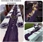 12 Pack 120 Inch Dark Purple Cheesecloth Table Runner Boho Rustic Gauze Sheer Romantic 10 FT Long Cheese Cloth Table Runner for Bridal Baby Shower Wedding Party Birthday Holiday Home Easter Decor - Image 5
