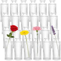 Nicunom 24 Pcs Glass Bud Vases Set, Small Vintage Ribbed Bud Vase in Bulk Decorative Vases Clear Mini Flower Vase for Centerpiece, Table Decorations, Wedding Reception, Home Decor, and Events by Nicunom