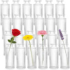Nicunom 24 Pcs Glass Bud Vases Set, Small Vintage Ribbed Bud Vase in Bulk Decorative Vases Clear Mini Flower Vase for Centerpiece, Table Decorations, Wedding Reception, Home Decor, and Events by Nicunom