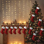 Tatuo 12 Pack Christmas Burlap Stockings Hanging,Black Red - Image 5