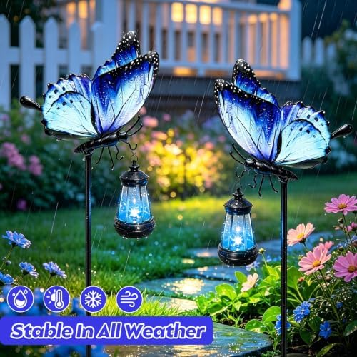 Solar Lights Outdoor 32.7in Metal Butterfly Garden Stakes with Solar Lights - Image 4