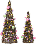 Easter Rattan Table Trees Decor Lighted Easter Decorations by CRCZK