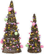 Easter Rattan Table Trees Decor Lighted Easter Decorations by CRCZK