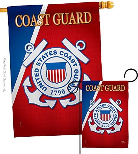 Coast Guard Garden House Flag - Set Armed Forces USCG Semper Paratus United State American Military Veteran Retire Official - Decoration Banner Small Yard Gift Double-Sided Made In USA 28 X 40, 1 x house & 1 x garden flags by Breeze+Decor