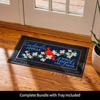 Evergreen Sassafras Fall Christmas Holiday Doormat Insert Bundle & Tray Set of 5, Interchangeable Entrance Door mats Indoor and Outdoor Welcome Mat 30 x 18 Tray Non Slip Backing Low Profile - Image 3