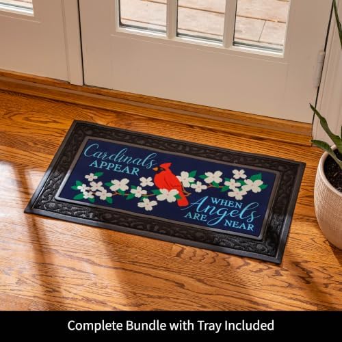 Evergreen Sassafras Fall Christmas Holiday Doormat Insert Bundle & Tray Set of 5, Interchangeable Entrance Door mats Indoor and Outdoor Welcome Mat 30 x 18 Tray Non Slip Backing Low Profile - Image 3