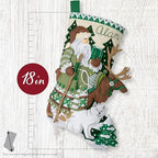 Bucilla Felt Applique 18" Stocking Making Kit, Nordic Noel, Perfect for DIY Arts and Crafts - Image 2