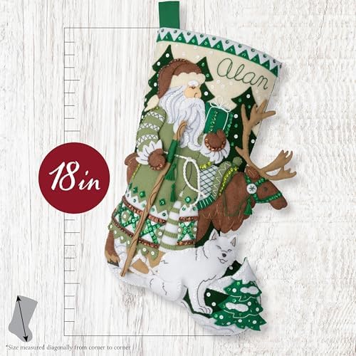 Bucilla Felt Applique 18" Stocking Making Kit, Nordic Noel, Perfect for DIY Arts and Crafts - Image 2