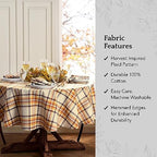 Threadmade Russet Harvest Woven Plaid Tablecloth, Multicolor - 70" W x 70" L Round - Image 3
