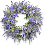 26" Artificial Spring Wreath for Front Door - Large Silk Hydrangea Daisy Rose Mixed Floral Wreath - Farmhouse Porch Wall Decor, Easter Mother's Day Decoration (Multicolor) (Purple, 24in) by OCSOSO