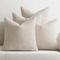 MIULEE Soft Decorative Chenille Euro Pillow Covers Cream 22x22 Pack of 4 by MIULEE