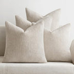 MIULEE Soft Decorative Chenille Euro Pillow Covers Cream 22x22 Pack of 4 by MIULEE