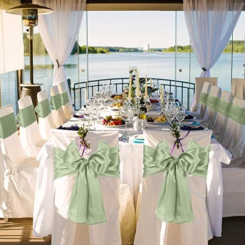 Bencailor 24 Pcs Green Satin Table Runners Bulk, 12 x 108 Inch - Image 6