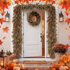 Riceshoot 6 ft Fall Garland for Mantle, Realistic Leaves Fireplace Decor - Image 4