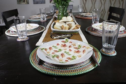 Senegal Placemats/African Bohemian Woven Seagrass Placemats/Natural Wicker Round Basket Placemats/Decorative Hanging Wicker Plates/Hanging Wall Decor (Multicolors) - Image 2
