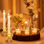 Clear Glass Candlestick Holders Taper Candle Holder Bulk 2.5 Inch Candle Stick Holder for Table Centerpiece Mantel Wedding Housewarming Gift Rustic Vintage Valentines Dinning Decoration - Image 3