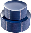 PULOTE 100PCS Blue Plastic Plates - Heavy Duty Navy Blue Disposable - Include 50PCS 10.25inch Dinner & 50PCS 7.5 inch Dessert/Salad Plates - Ideal for Party & Labor Day by PULOTEpartywareWesupplyproductsandyouenjoylife