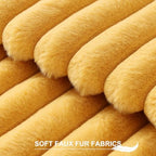 Pallene Faux Fur Decorative Throw Pillow Covers 24x24 Set of 2, Yellow - Image 2