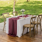MDS Pack of 15 | Burgundy | 10ft Chiffon Table Runner 29x120 Inches Long Romantic Rustic Sheer Gauze Runner for Wedding Bridal Shower Birthday Banquets Engagement Spring Easter Boho Decorations - Image 6