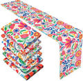 Breling 6 Pack Mexican Table Runner 72x13inch Dia De Los Muertos, White by Breling